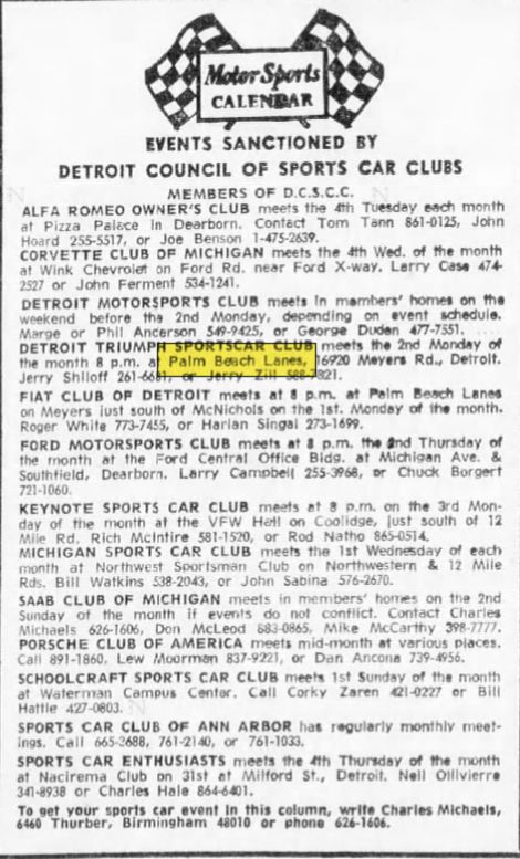 Palm Beach Lanes - Apr 1971 Article On Car Club Meeting At Alley (newer photo)